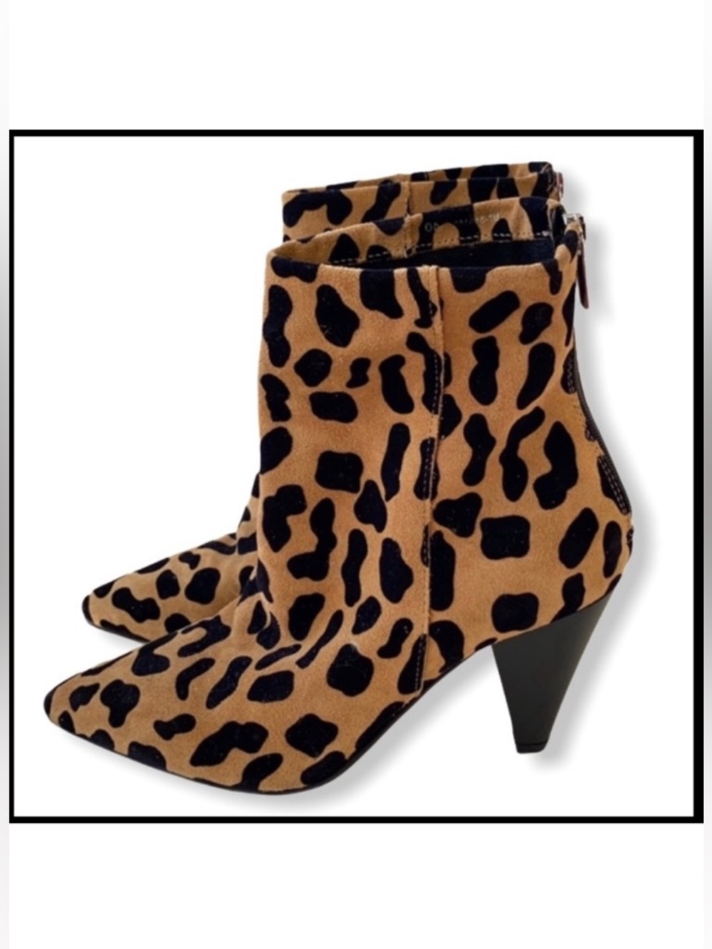 Leopard boots with zipper on back size 8.5